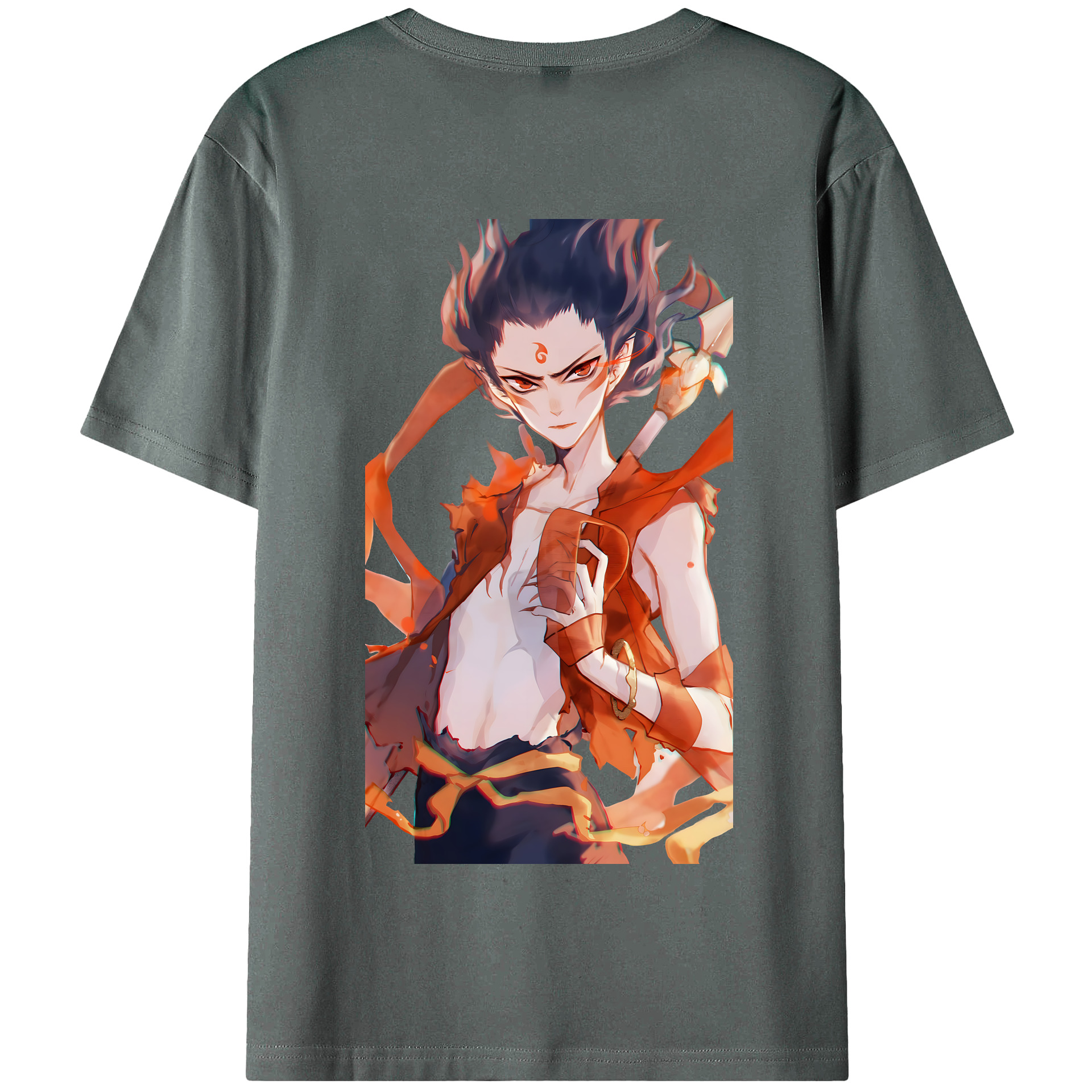 （画像用） Ne Zha 2 ナタ 魔童の大暴れ 綿100％半袖Tシャツ（背面プリント）
